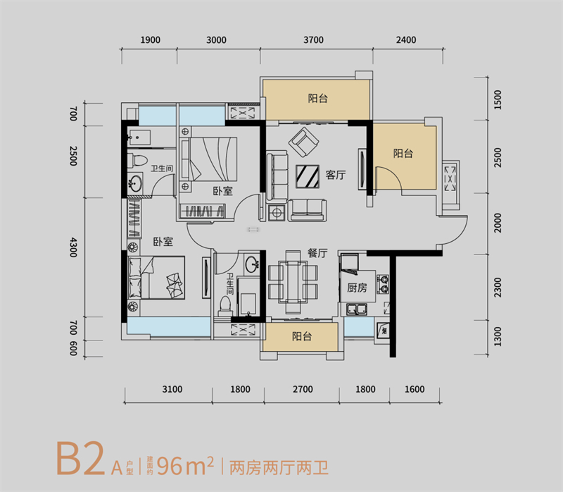 钱隆华府 9 6 平米