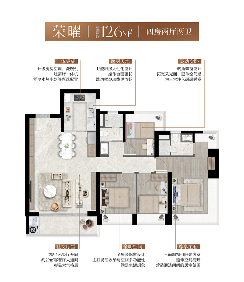 金地启曜府  1 2 6 平米